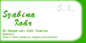 szabina kohr business card